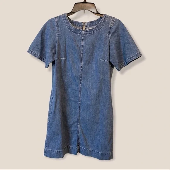 J.CREW Chambray shift dress in spring blossom wash | NWOT - Picture 5 of 12